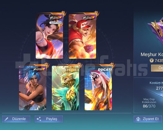3 KOF+ 1 DUCATİ+M7PİRME VE DAHA NİCE EPİK KOSTÜM