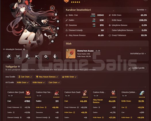 SATILIK GENSHIN HESABI 1.0 dan 3.2 ye kadar