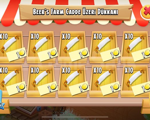 Hayday İstediğiniz 100 Adet Balta , Kürek ,Tester