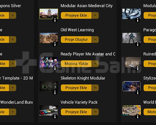 Epic games hesap oyunlar ve assetler