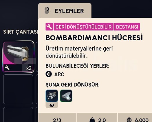 Bombardımancı Hücresi x6