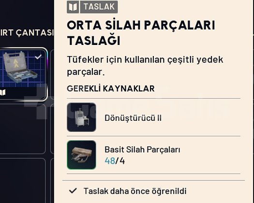 ORTA SİLAH PARÇALARI BP