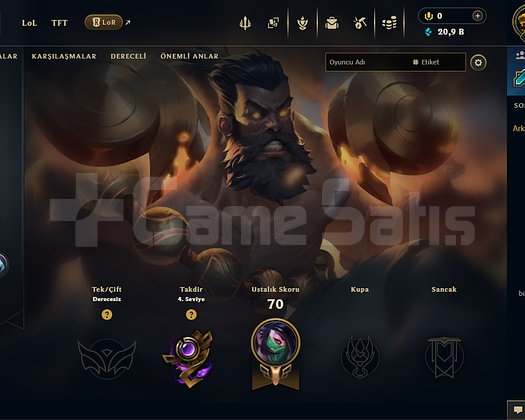 30 LVL BOL KOSTÜMLÜ UNRANKED HESAP HANDMADE!