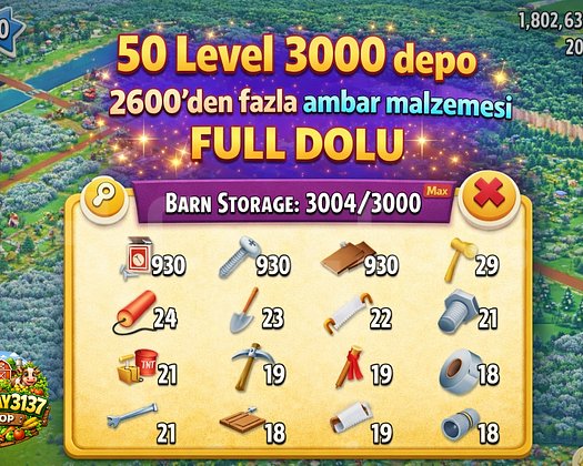 50 LEVEL 3000 DEPO FULL AMBAR DOLU HESAP