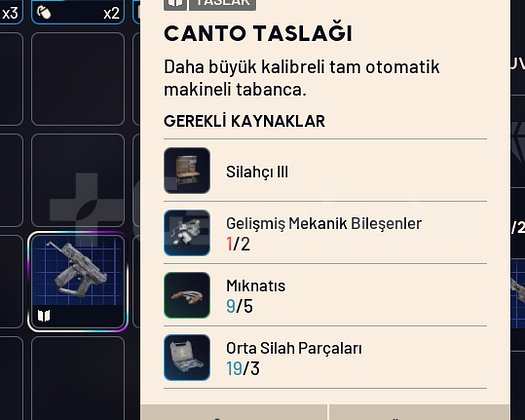 CANTO TASLAĞI YENİ SİLAH BP