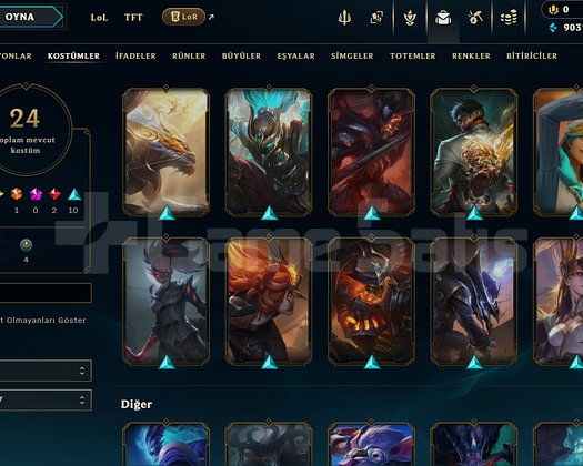 TR 92 LVL 24 KOSTÜM ÇELİK İNTİKAM MF UYGUNA LOL HE