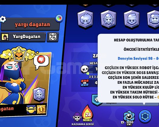 ESKİ KURULUMLU HESAP 30K KUPA