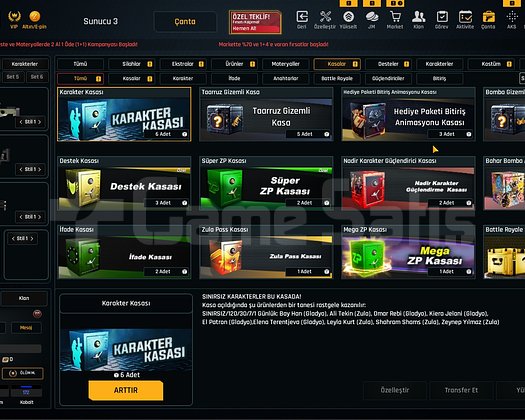 Sınırsızlı 29K Materyalli 61 Seviye Zula Hesabı