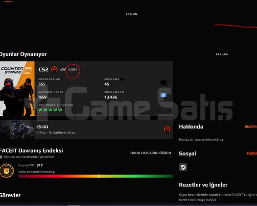 2860 ELO MAİNLİK İLK MAİLLİ FACEİT HESAP