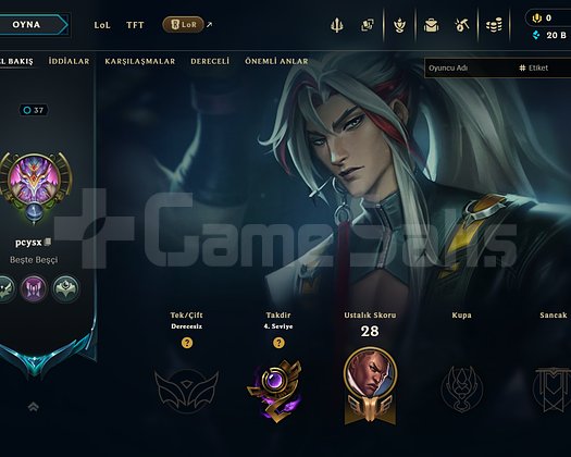 TR // 8 SKIN // PLAT BİTİK // RANKED READY +20K BE