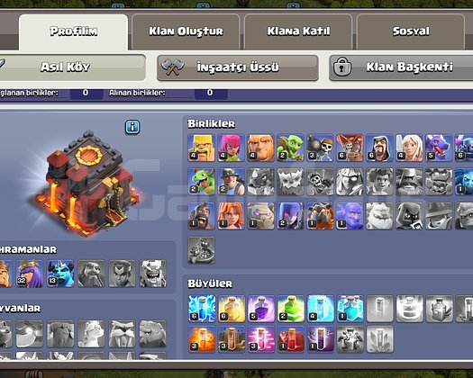 CLASH OF CLANS SATILIK HESAP