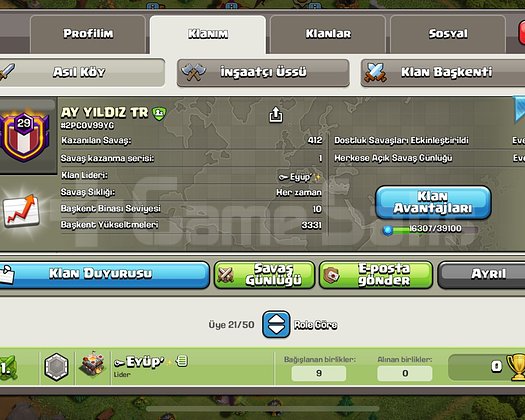 29 SEVİYE DAHA KOMPLE KLAN YOK
