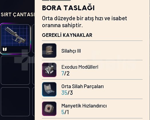 Özel ilan bora ve 3 silah eklenti bp