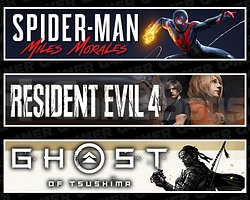 Spider Man Miles+Resident Evil 4+Ghost Of Tsushima