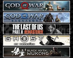 GOW + Ragnarök + TLOU2 + Tsushima + Wukong