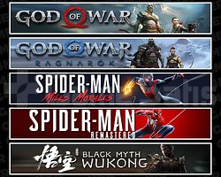 GOW + Ragnarök + Miles + Spider 1 + Wukong