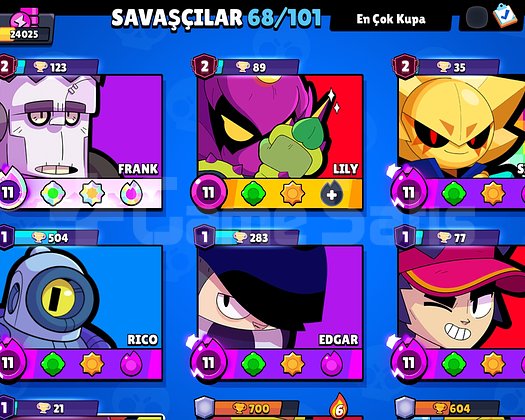 24k hesap 3 tane 2bin kupalı karakter