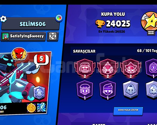 24k hesap 3 tane 2bin kupalı karakter