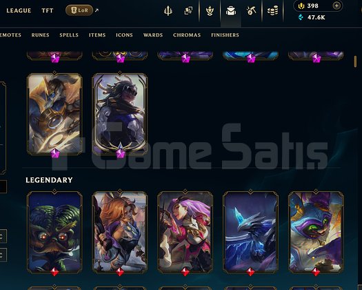 EUW 654 Kostüm Full şampiyon 80 WR Plat4 Hesap