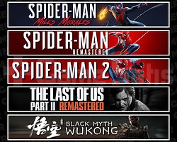 Miles + Spider 1 + Spider 2 + TLOU2 + Wukong