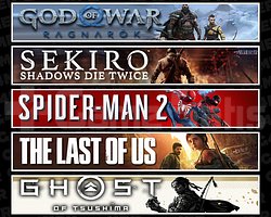 Ragnarök + Sekiro + Spider 2 + TLOU1 + Tsushima