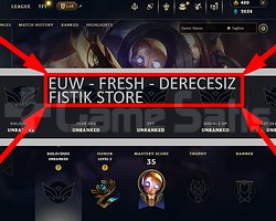 EUW / 30 LVL + 1 SKİN + FRESH + DERECESİZ !!!!