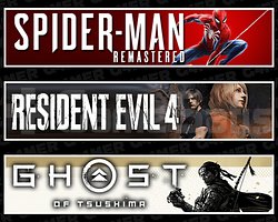 SpiderMan RE + Resident Evil 4 + Ghost Of Tsushima