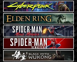 Cyberpunk + Elden + Miles + Spider 1 + Wukong