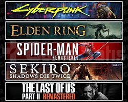 Cyberpunk + Elden + Spider 1 + Sekiro + TLOU2