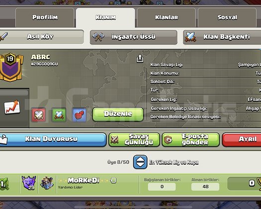 4 HESAPLI 19 SVY Şamp2 BŞKNT FULL KLAN Toplu İlan