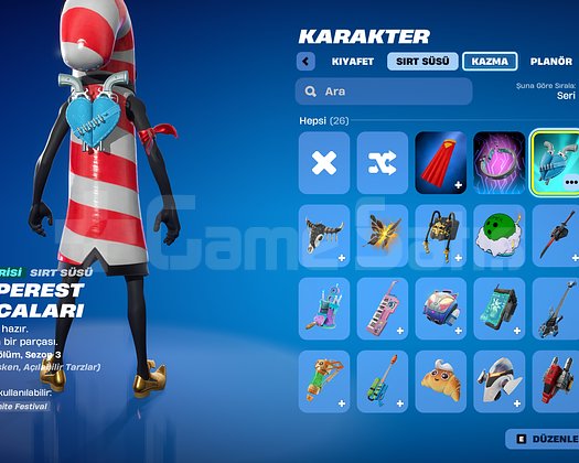 Fortnite Araba desenli hesap