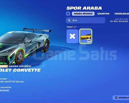Fortnite Araba desenli hesap