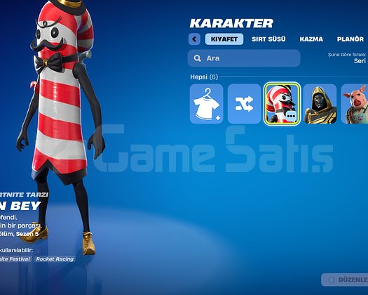 Fortnite Araba desenli hesap