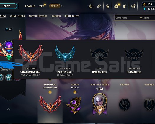 TR GRANDMASTER high lp gain perfect main account