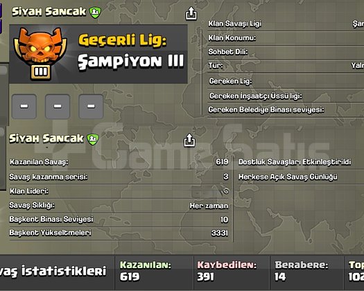 30 SEVİYE SİYAH SANCAK ŞAMPİYON LİG