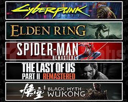 Cyberpunk + Elden + Spider 1 + TLOU2 + Wukong