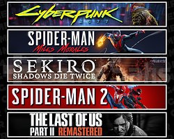 Cyberpunk + Miles + Sekiro + Spider 2 + TLOU2