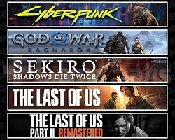 Cyberpunk + Ragnarök + Sekiro + TLOU1 + TLOU2