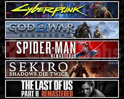 Cyberpunk + Ragnarök + Spider 1 + Sekiro + TLOU2