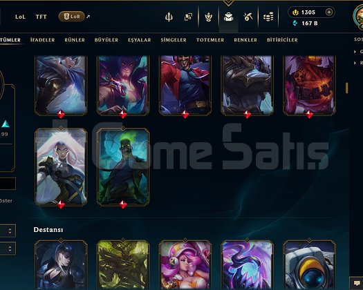 412 LEVEL / 287 SKİN / FUL HERO +1.3K RP +MAİL