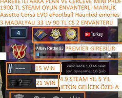 3 MADALYALI 33 LV 90 TL CS 2 ENVANTERLİ Assetto Co