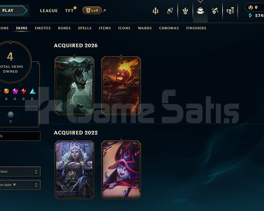 EUW Unranked | 4 Kostüm - 26 Hero | LoL Hesap