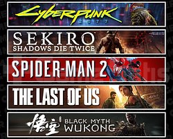 Cyberpunk + Sekiro + Spider 2 + TLOU1 + Wukong