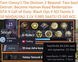 10 MADALYALI 3.985 CS 2 SAATLİ GTA V Call of Duty