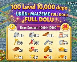 100 LEVEL 10.000 DEPO FULL MALZEME DOLU HESAP