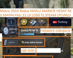 3 MADALYALI 12 LV Metro 2033 Redux 1350 TL STEAM O