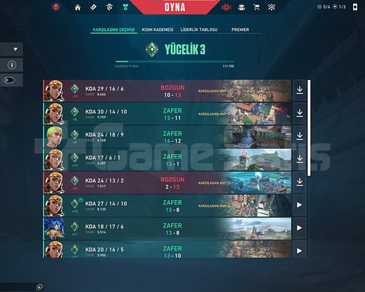 YÜCELİK 3 VALORANT HESABII