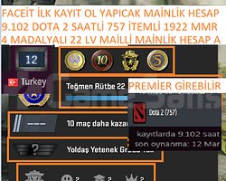 4 MADALYALI 22 LV 9.102 SAATLİ DOTA 2 757 AD İTM 1