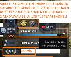 2 MADALYALI 33 LV 186 TL STEAM BAKİYE RUST ETS 2 R