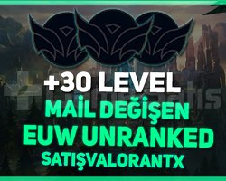 EUW + UNRANKED + 30 LVL + MAİL DEĞİŞEN + HESAPLAR!